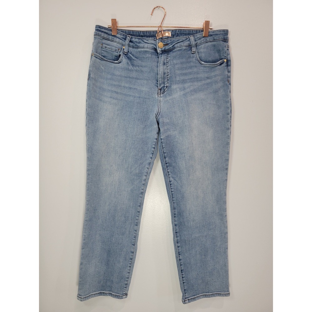 Kut from the Kloth Reese Fab Ab Ankle Straight Leg High Rise Jeans Light Wash 18